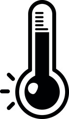 Thermometer black icon. Meteorology symbol. Climate sign