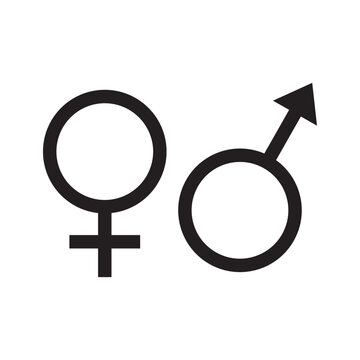 Female and male signs. Sex gender symbol. eps10