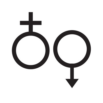 Female and male signs. Sex gender symbol. eps10
