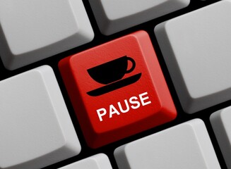 Pause online - Rote Computer Tastatur - 763157727