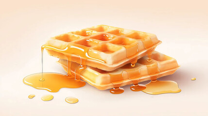 Close-up of waffles on table