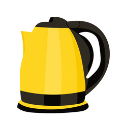 electric yellow kettle on a white background, vector