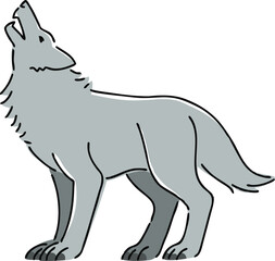 手描きのオオカミのイラスト