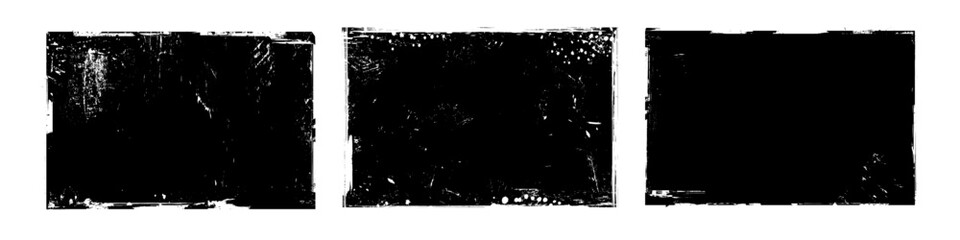 Black Distressed Vector Wallpaper Set - obrazy, fototapety, plakaty