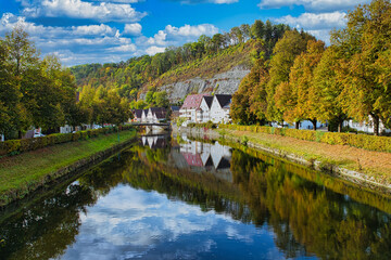 An image of the River Neckar at Sulz in Germany - obrazy, fototapety, plakaty