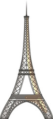 Eiffel tower icon. French landmark. Travel symbol