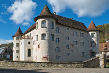 Fototapeta na wymiar An image of the beautiful water castle in the village of Glatt near Sulz, Germany