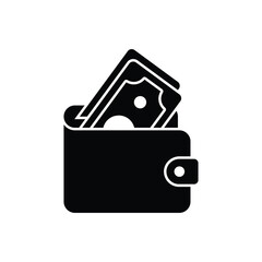 Black Solid Wallet vector icon