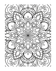 vector outline mandala for coloring book