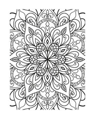 vector outline mandala for coloring book
