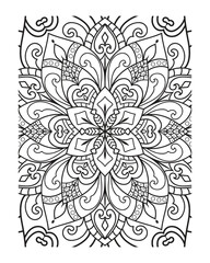vector outline mandala for coloring book