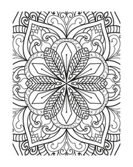 Vector outline mandala decorative and ornamental design for coloring page