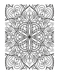vector outline mandala for coloring book