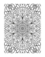 indian mandala Vector outline mandala decorative and ornamental design for coloring page