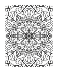 indian mandala Vector outline mandala decorative and ornamental design for coloring page