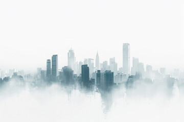 Fototapeta na wymiar Abstract illustration city ​​silhouette on white background background.