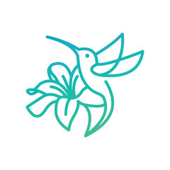 letter bird with flower logo design template