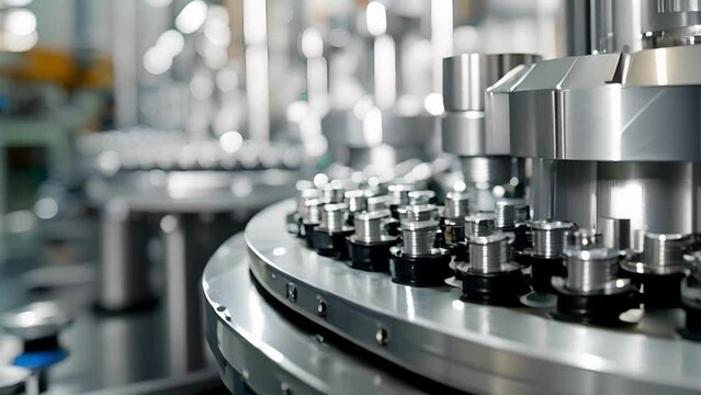 Precision machinery lines a bright sterile laboratory where small amounts of acetone are used for cleaning and degreasing medical devices before packaging.