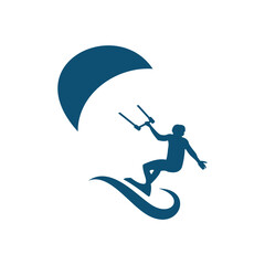 skate kite beach logo design template