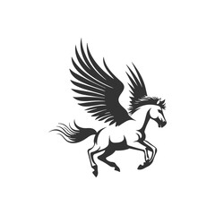 Obraz na płótnie Canvas flying horse pegasus logo design template