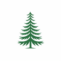 Obraz premium Simplistic Pine Tree Icon, Minimalist Design, Nature Symbol