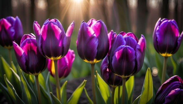 AI generated photo of Purple Tulips
