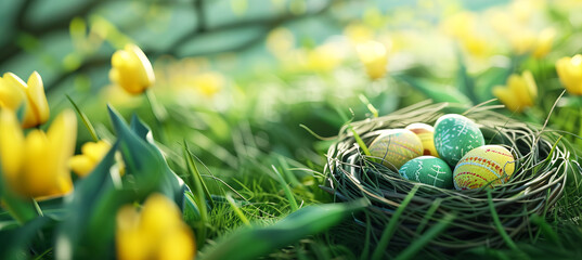 easter eggs in the nest