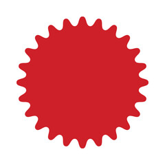 Wavy Edge Circle Shape Red Icon