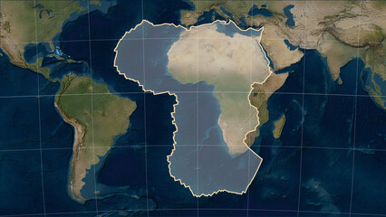 African tectonic plate. Satellite map