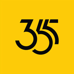 365 number letter logo icon designs vector