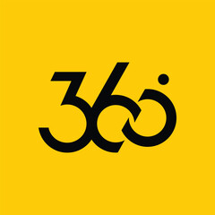 360 degrees logo design, 360 modern logo design concept.