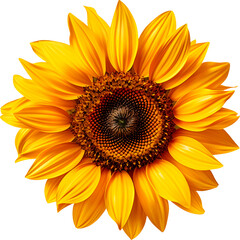 Realistic sunflower flower on transparent background