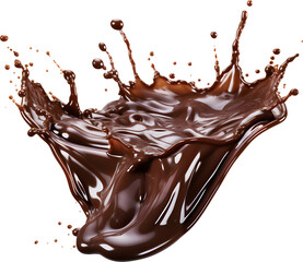 Splash of chocolate on a transparent background.