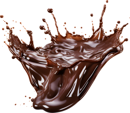 Splash of chocolate on a transparent background.