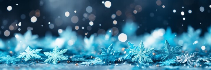 Festive snowflake banner background - beautiful christmas backdrop with elegant holiday decorations