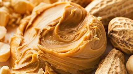 Peanut butter background close up