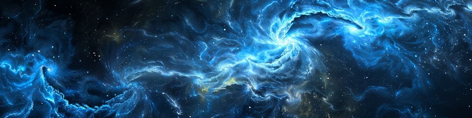 cosmic energy blue background. - obrazy, fototapety, plakaty
