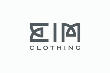 letter eim for clothing company logo design - obrazy, fototapety, plakaty