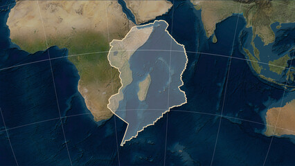 Somalian tectonic plate. Satellite map