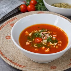 vegetable soup in a bowl