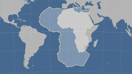 African tectonic plate. Contour map