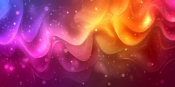 Abstract Background With Colorful Motion Lines And Bokeh Lights, Digital Wallpaper - A Colorful Smoke And Stars
