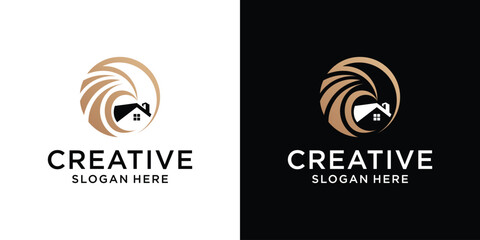 Luxury creative Real Estate logo design vector