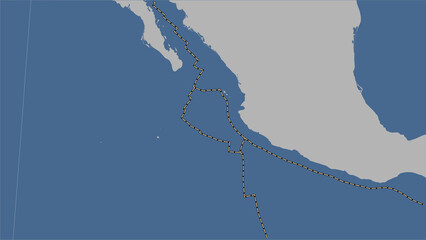 Rivera plate - boundaries. Contour map