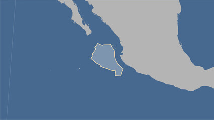 Rivera tectonic plate. Contour map