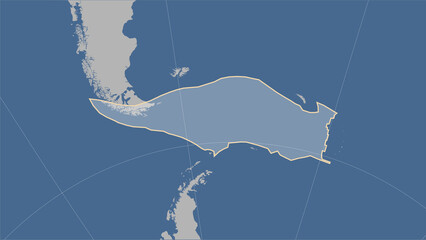 Scotia tectonic plate. Contour map