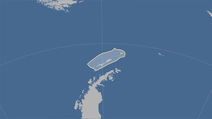 Shetland tectonic plate. Contour map