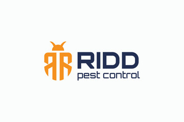 letter RR with pest logo design template. pest control logo - obrazy, fototapety, plakaty