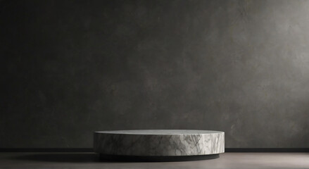 Grey color empty podium design, for product design, background.