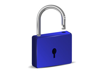 Padlock. Cyber security technology. Lock symbol. Lowo poly and lines connecting on a blue background